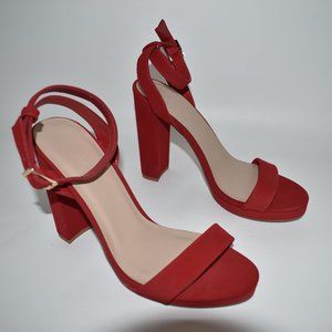 Charlotte Russe Women's New Red Ankle Strap Heels